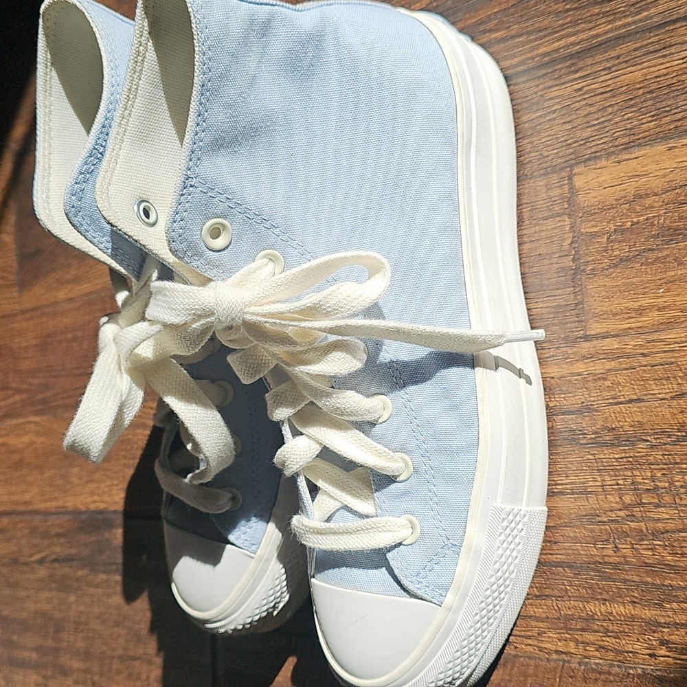 Converse Light Blue High-Top Sneakers - Picture 4 of 8
